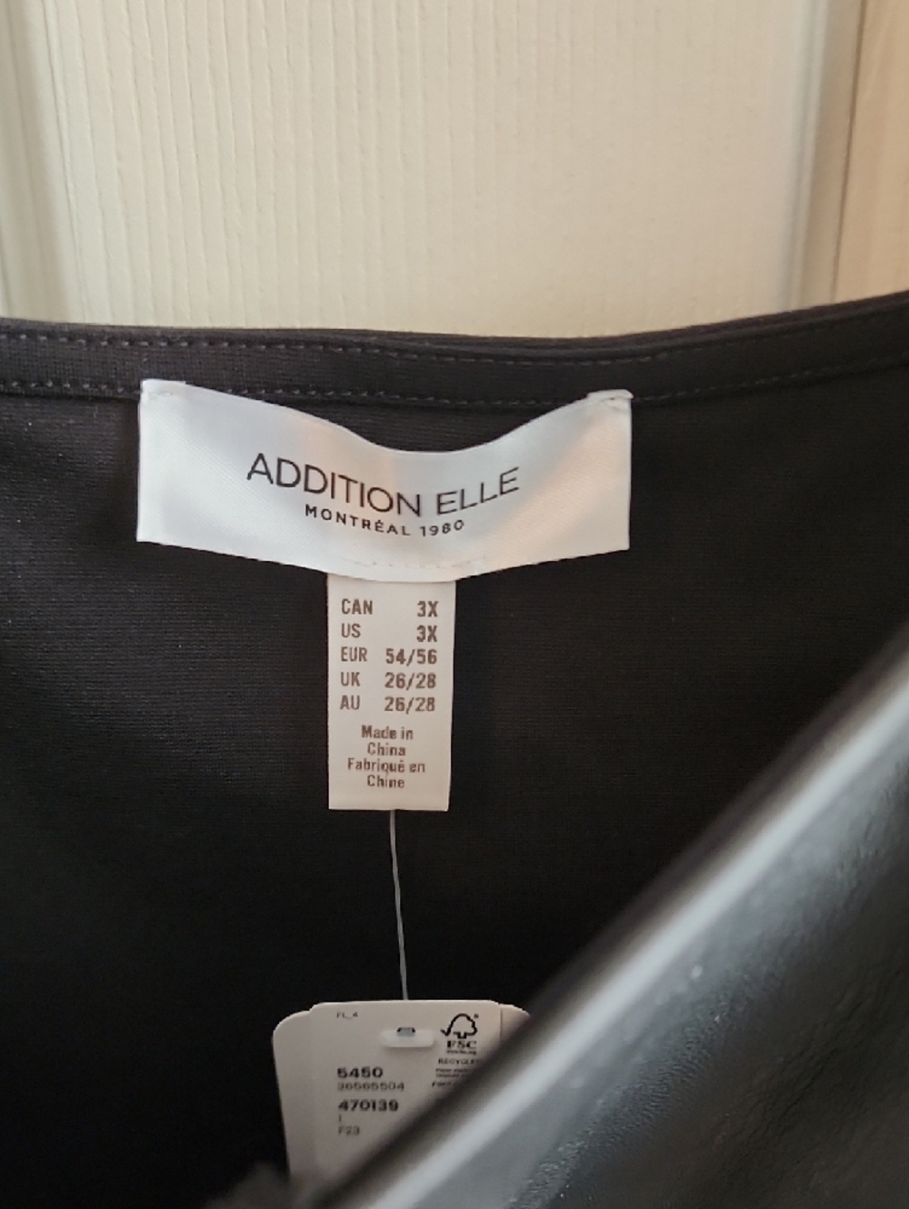 Addition Elle Black Faux-Leather Panel Tank Top 3XL - Picture 3 of 8